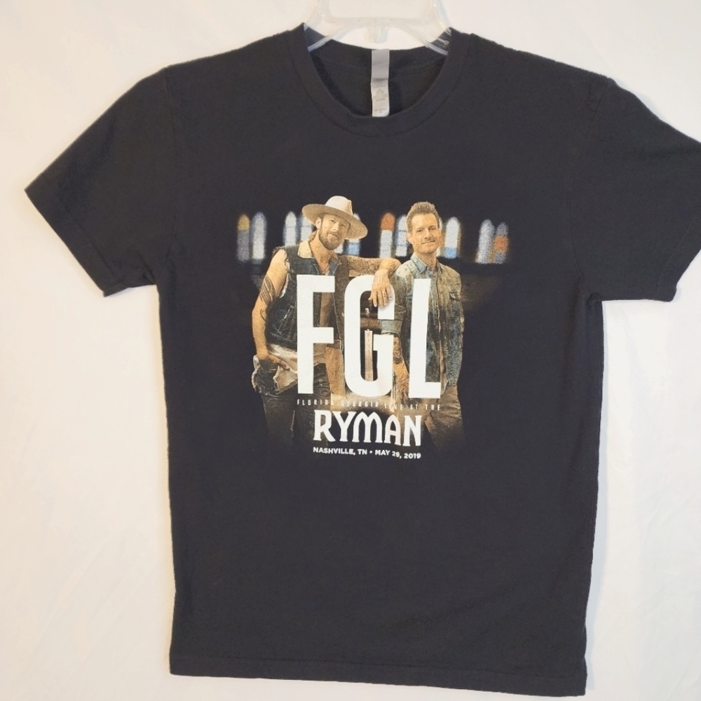 Florida Georgia LINE FGL Black Graphic T-Shirt Ryman Auditorium 2019 Size Small